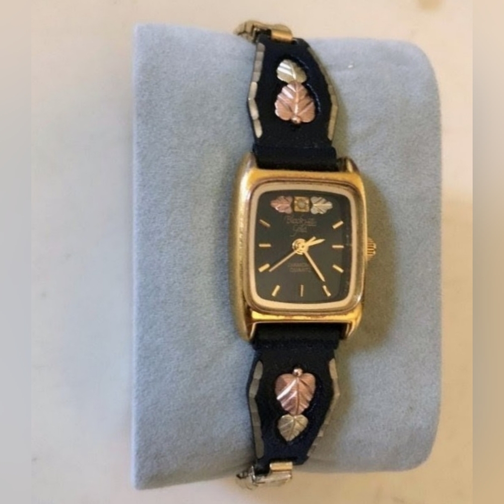 Black Hills Gold Diamond Watch with Gold Leaf Band - Picture 9 of 13